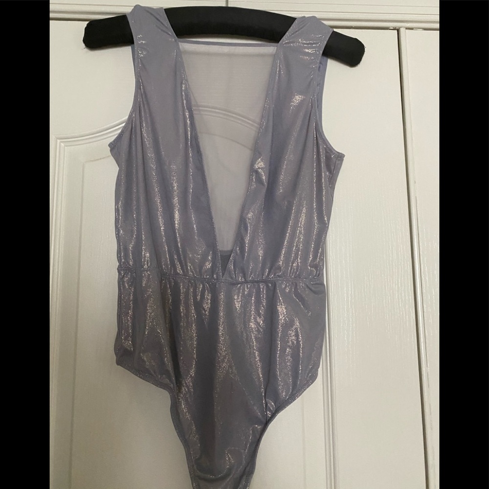 Victoria Secret Metallic Mesh Bodysuit Thong back
